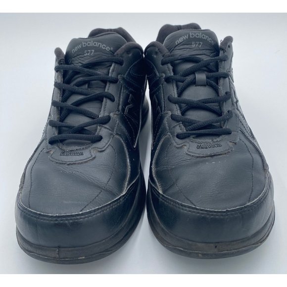 New Balance MW577 Size 12 Black Leather Lace Up Walking Comfort Shoe - Picture 2 of 13